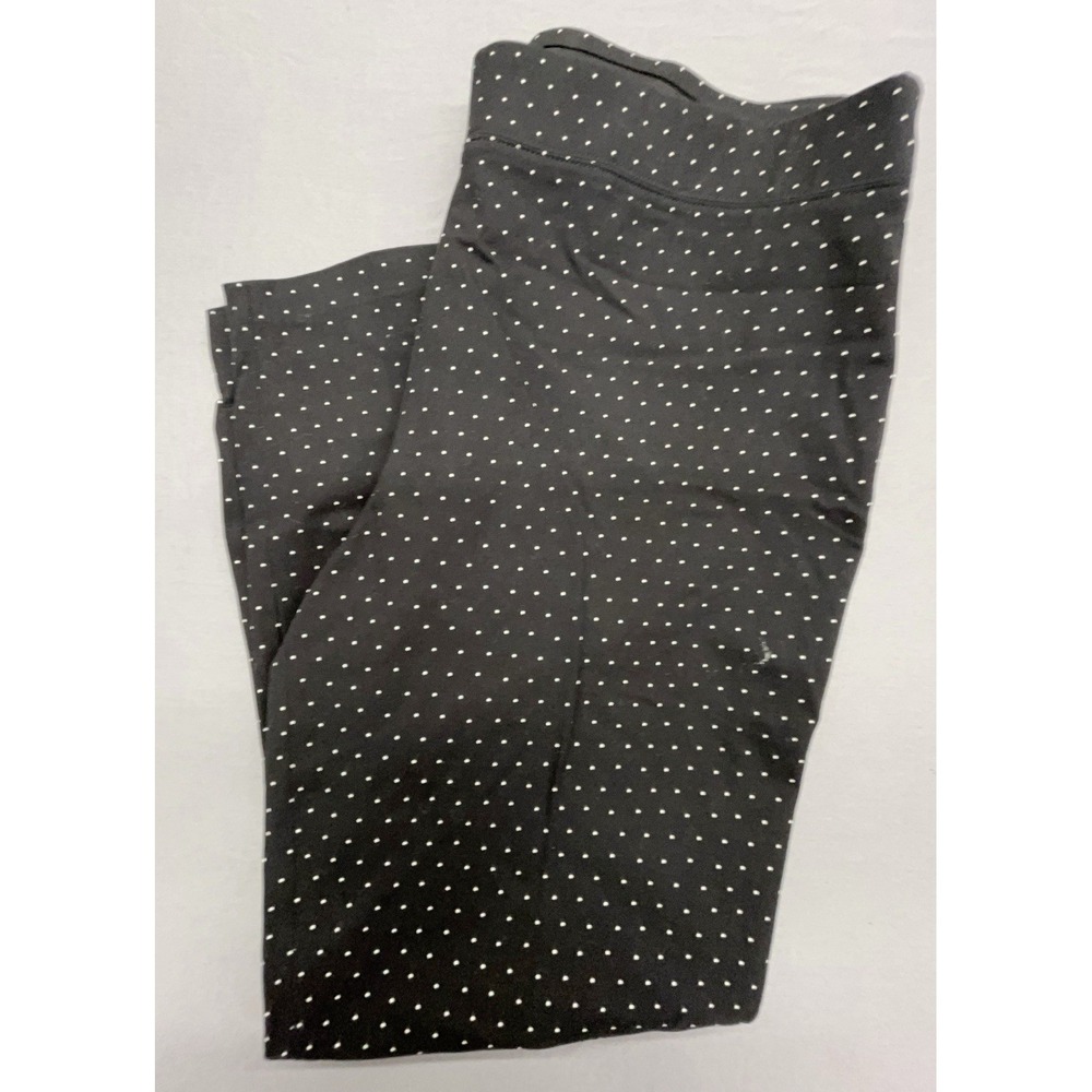 Talbots Pant 16 Skinny Ankle Black White‎ Polka Dot Pull On Stretch Prep Comfort